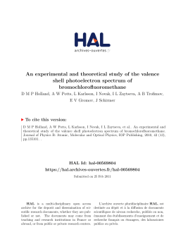 An experimental and theoretical study of the valence shell