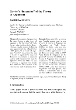 Govier nowhere offers a definition (explanation, elucidation) of what