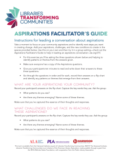 Aspirations Facilitator`s Guide