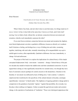 INTRODUCTION Concrete Is as Concrete Doesn`t Brian Massumi