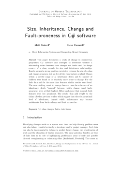 Size, Inheritance, Change and Fault