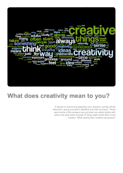 What does creativity mean to you?