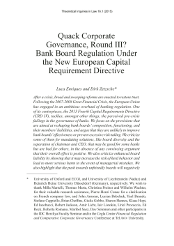 Quack Corporate Governance, Round III? Bank Board Regulation