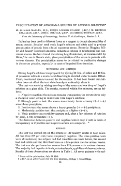 PRECIPITATION OF ABNORMAL SERUMS BY LUGOL`S