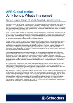 Junk bonds: What`s in a name?