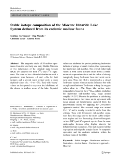 Stable isotope composition of the Miocene Dinaride Lake System