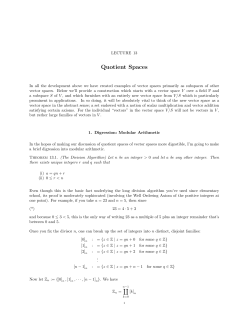 Lecture 13: Quotient Spaces