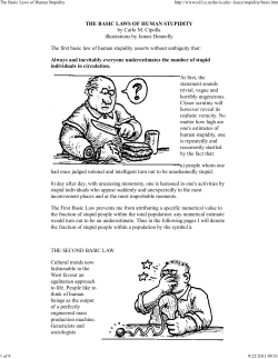 The Basic Laws of Human Stupidity