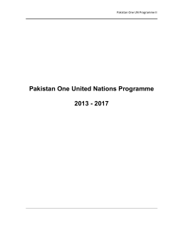Pakistan One United Nations Programme 2013 - 2017
