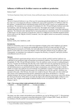 Influence of different K fertilizer sources on sunflower production
