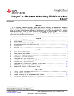 Design Considerations When Using the MSP430 Graphics Library