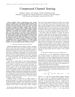 Compressed Channel Sensing - Electrical and Computer Engineering