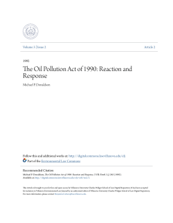 The Oil Pollution Act of 1990: Reaction and