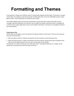 Formatting and Themes - Cardinal Allen Catholic High School