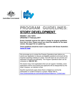 Program Guidelines: Story Development