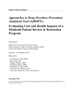 Approaches to Drug Overdose Prevention Analytical Tool (ADOPT