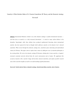 Anarchy is What Scholars Make of It: Classical Anarchism, IR Theory