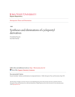 Syntheses and eliminations of cyclopentyl derivatives