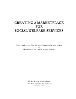 creating a marketplace for social welfare services