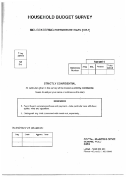 HOUSEHOLD BUDGET SURVEY