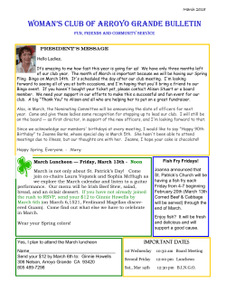 March 2015 - Woman`s Club of Arroyo Grande
