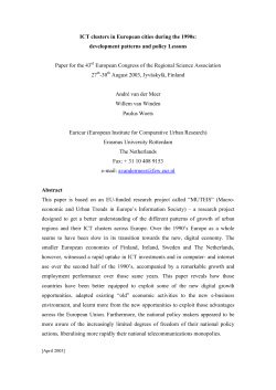 ICT clusters in European cities during the 1990s: