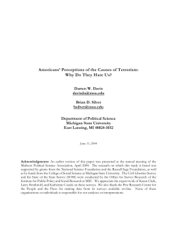 Americans` Perceptions of the Causes of Terrorism