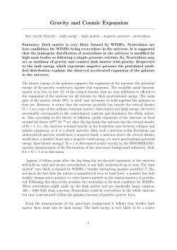 Gravity and Cosmic Expansion