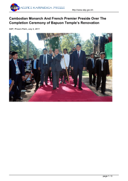 Cambodian Monarch And French Premier Preside Over The