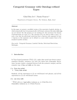 Categorial Grammar with Ontology-refined Types