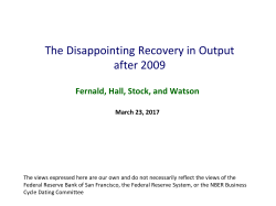 The Disappointing Recovery in Output after 2009