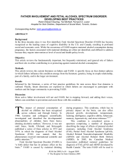 Father Involvement and Fetal Alcohol Spectrum Disorder