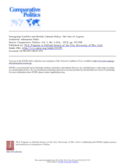 Intergroup Conflict and British Colonial Policy: The Case of Cyprus