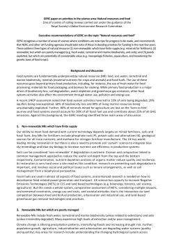 GERC paper on priorities in the science area: Natural resources and