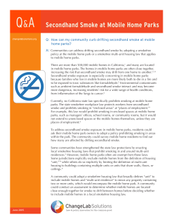 Secondhand Smoke at Mobile Home Parks
