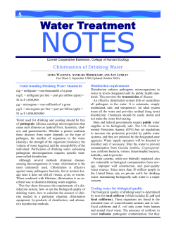 Chlorination of Drinking Water - Water Quality Information for