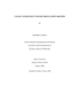 causal uncertainty and self-regulation abilities