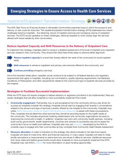 Inpatient/Outpatient Transformation Strategy
