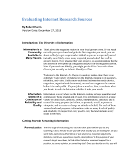 Evaluating Internet Research Sources