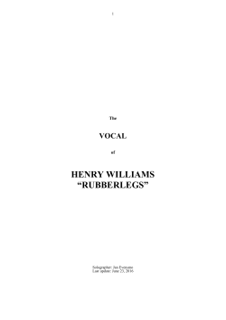 The Vocal of Rubberlegs Williams