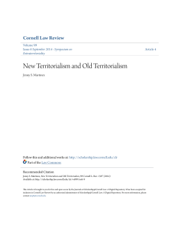 New Territorialism and Old Territorialism