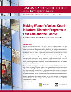 Making Women`s Voices Count in Natural Disaster Programs in East