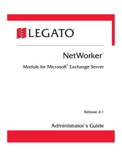 LEGATO NetWorker Module for Microsoft Exchange Server, Release