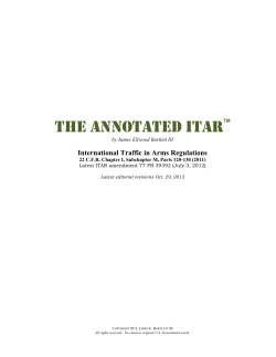 The Annotated ITAR - Office of the Vice President for Research