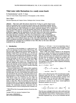 Tidal Water Table Fluctuations in a Sandy OceanBeach