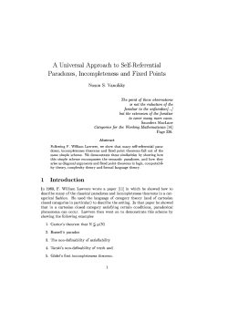 niversal Approach to Self-3eferential Parado@esB Cncompleteness