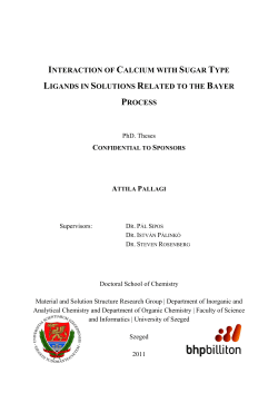 interaction of calcium with sugar type ligands in solutions