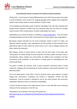 Centre for Charity Effectiveness Cass Business School Launches