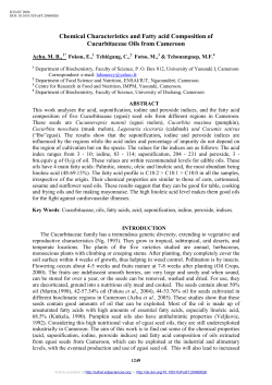 Chemical Characteristics and Fatty acid Composition of