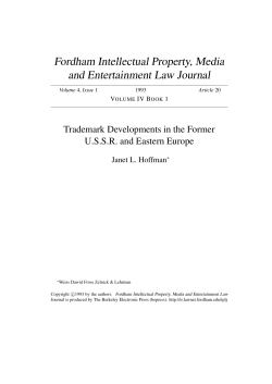 Trademark Developments in the Former USSR and